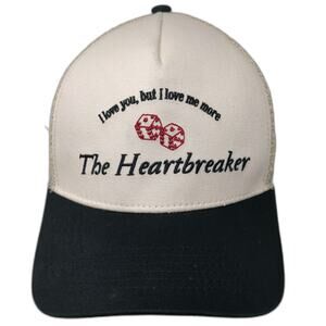 Almere Trucker Hat Beige One Size The Heartbreaker Dice Graphic Snapback Mesh